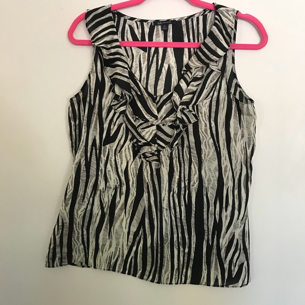 Anne Klein Sleeveless Ruffled Blouse